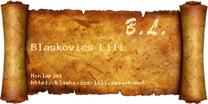 Blaskovics Lili névjegykártya