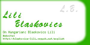 lili blaskovics business card